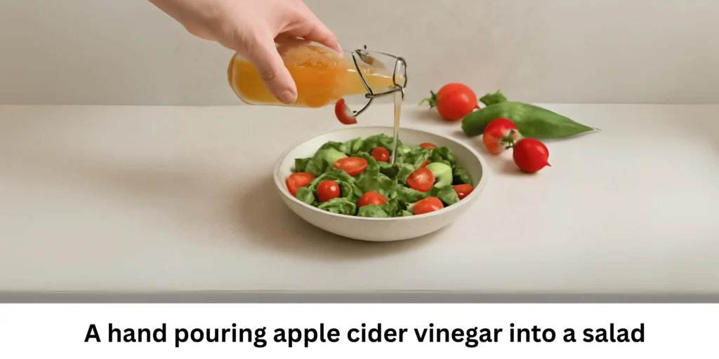 Using homemade apple cider vinegar in a healthy salad.